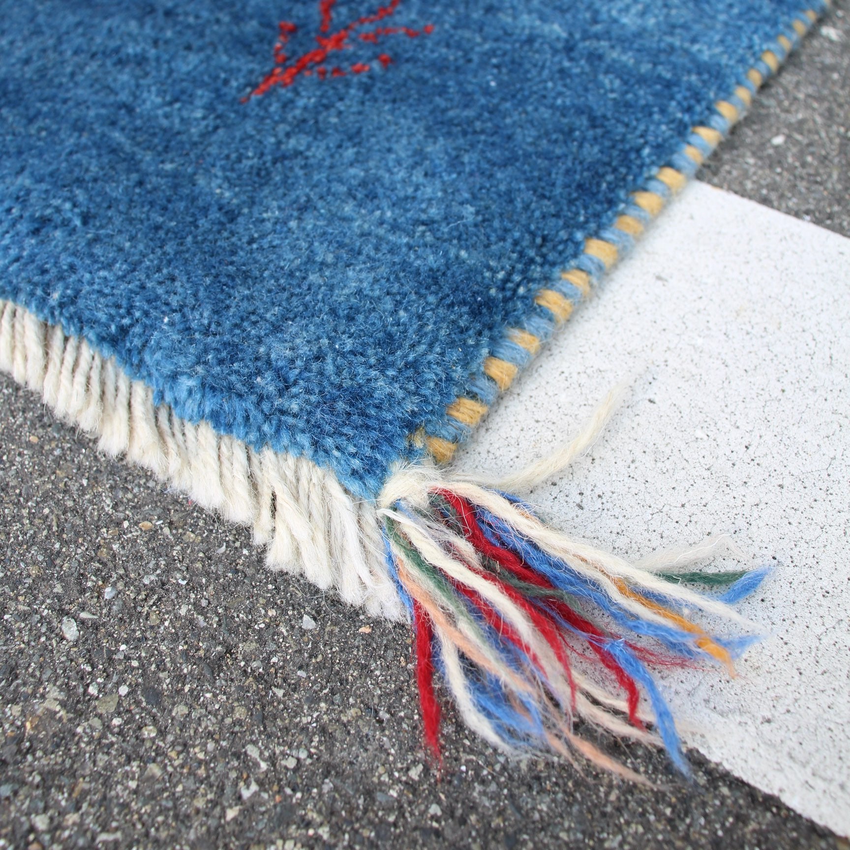 ギャッベ 200×140cm ラグ 絨毯 ブルー - Restyle