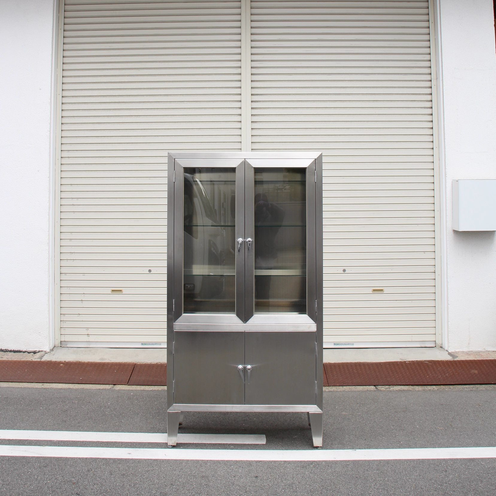 ステンレスケビント 飾り棚 コレクションケース 幅90