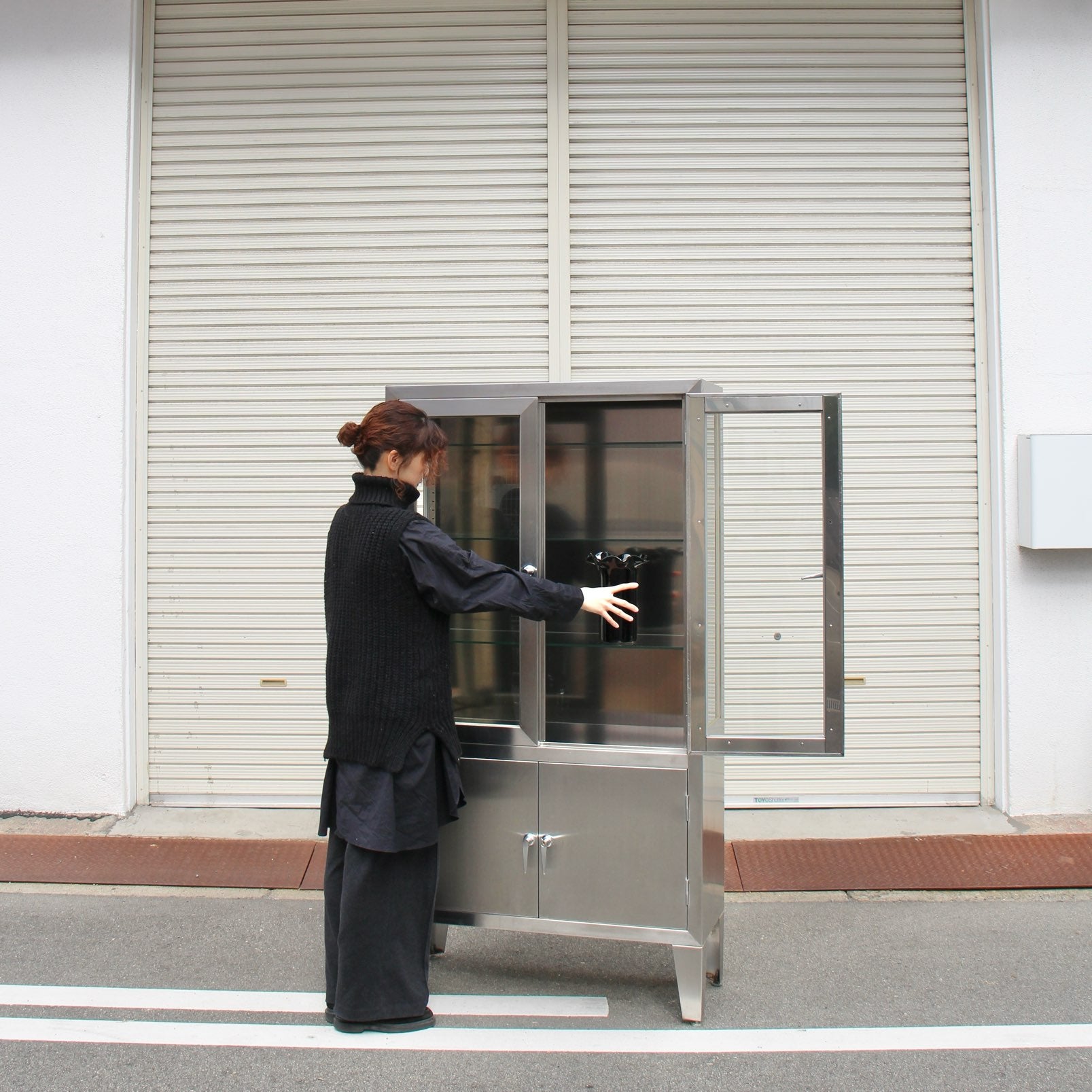 ステンレス ケビント 飾り棚 ディスプレイ 中古 医療棚 ディスプレイ