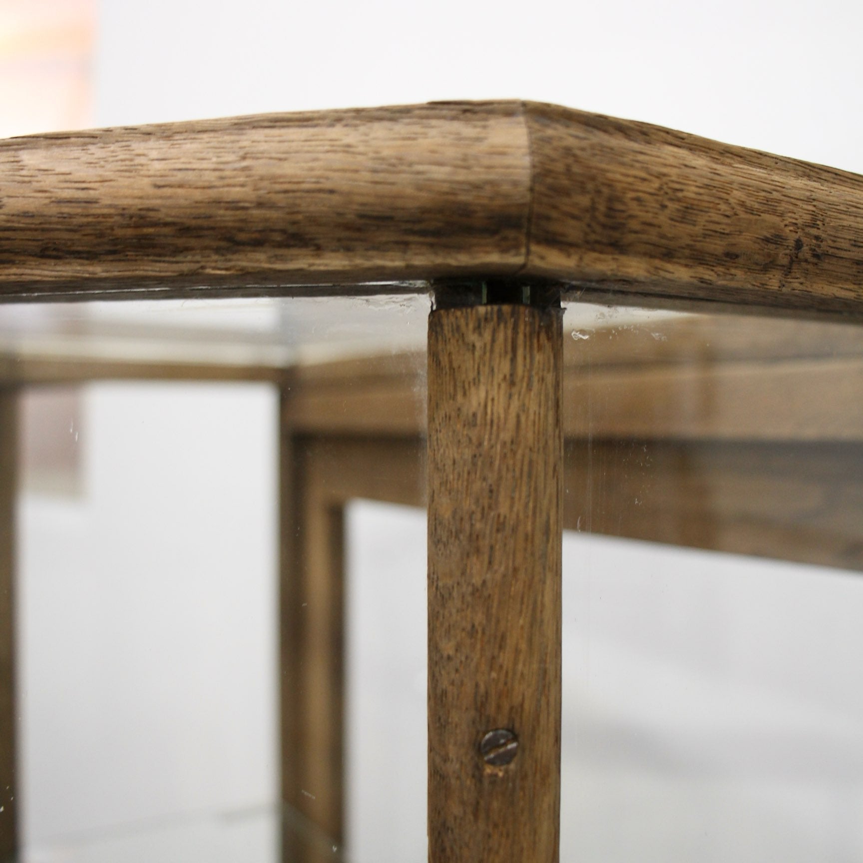 アンティーク 木製ガラスショーケース ディスプレイ棚