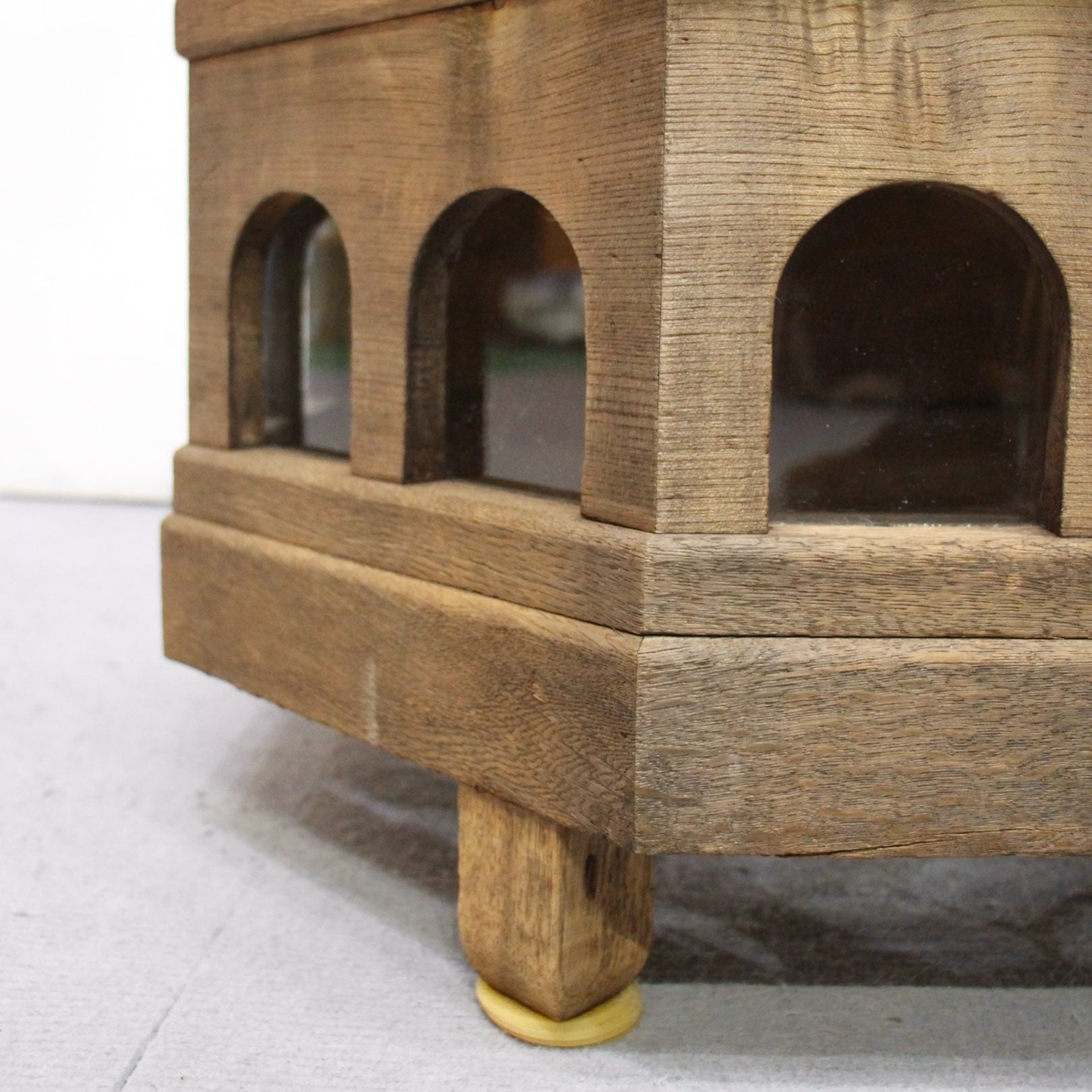 アンティーク 木製ガラスショーケース ディスプレイ棚