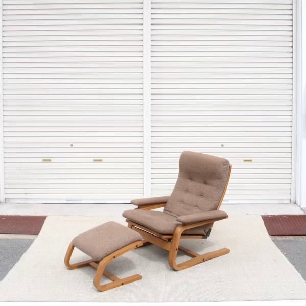 冨士ファニチア / FUJI FURNITURE チェア＆オットマンセット リクライニングソファ カンチレバー 北欧