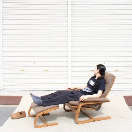 冨士ファニチア / FUJI FURNITURE チェア＆オットマンセット リクライニングソファ カンチレバー 北欧