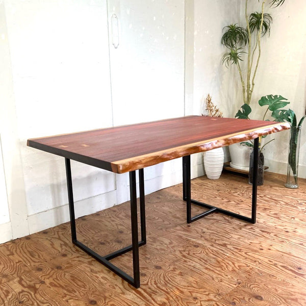 一枚板ダイニングテーブル パドック 座卓 無垢材 リメイク家具 再生家具 リバイブモブラープロジェクト
