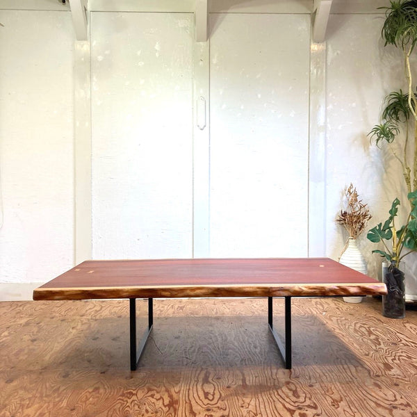 一枚板ダイニングテーブル パドック 座卓 無垢材 リメイク家具 再生家具 リバイブモブラープロジェクト