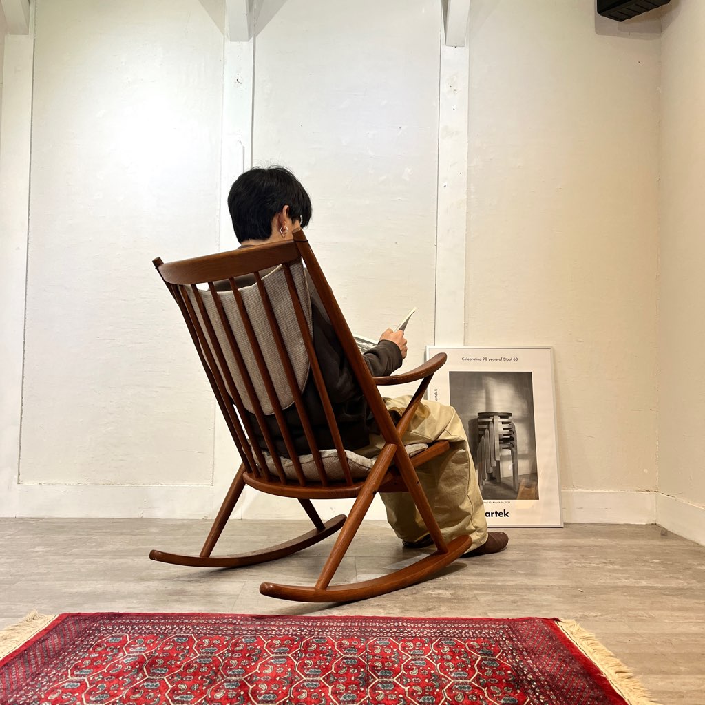 ブラーミン / Bramin ロッキングチェア チーク材 サンドベージュ フランク・レンスコー ヴィンテージ