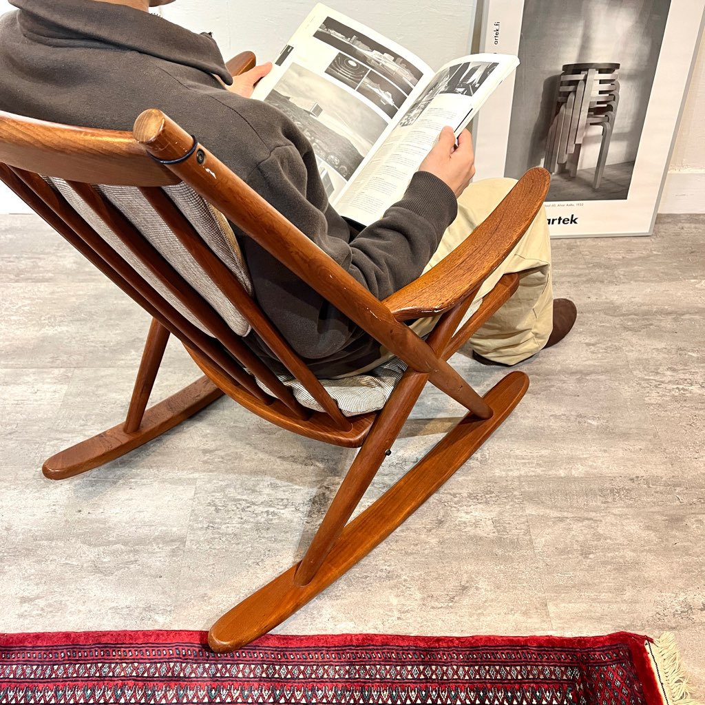 ブラーミン / Bramin ロッキングチェア チーク材 サンドベージュ フランク・レンスコー ヴィンテージ