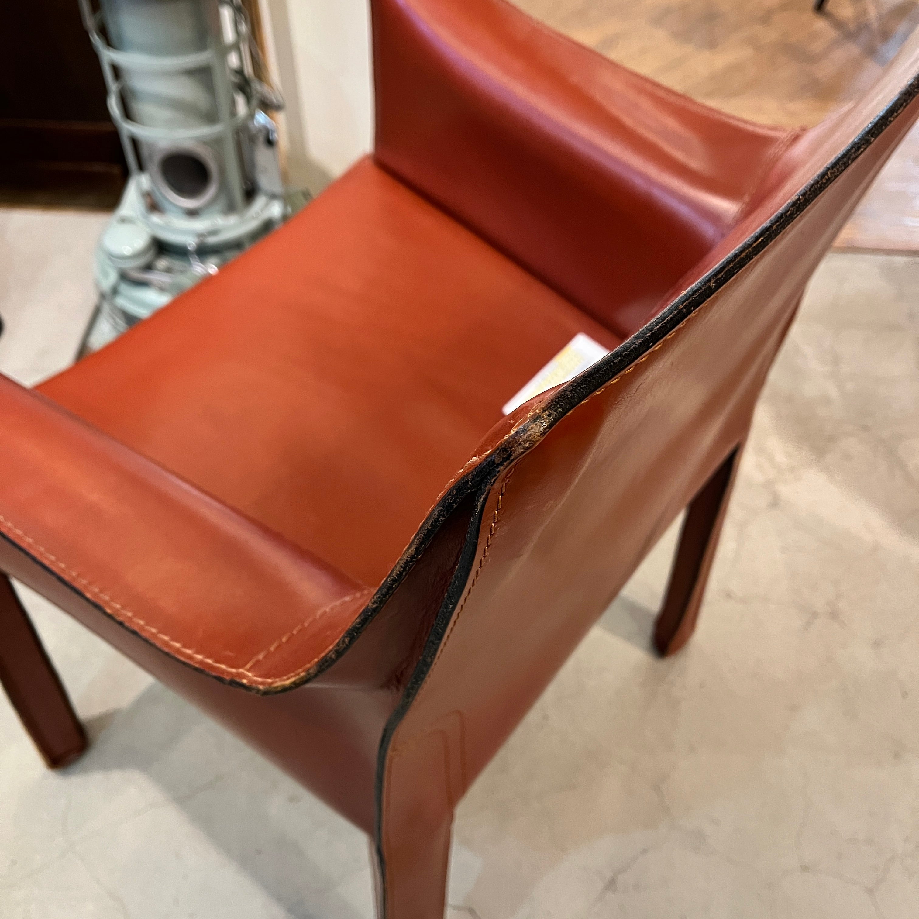 【商談中】カッシーナ / Cassina キャブ / CAB アームチェア 413  赤茶 マリオ・ベリーニ