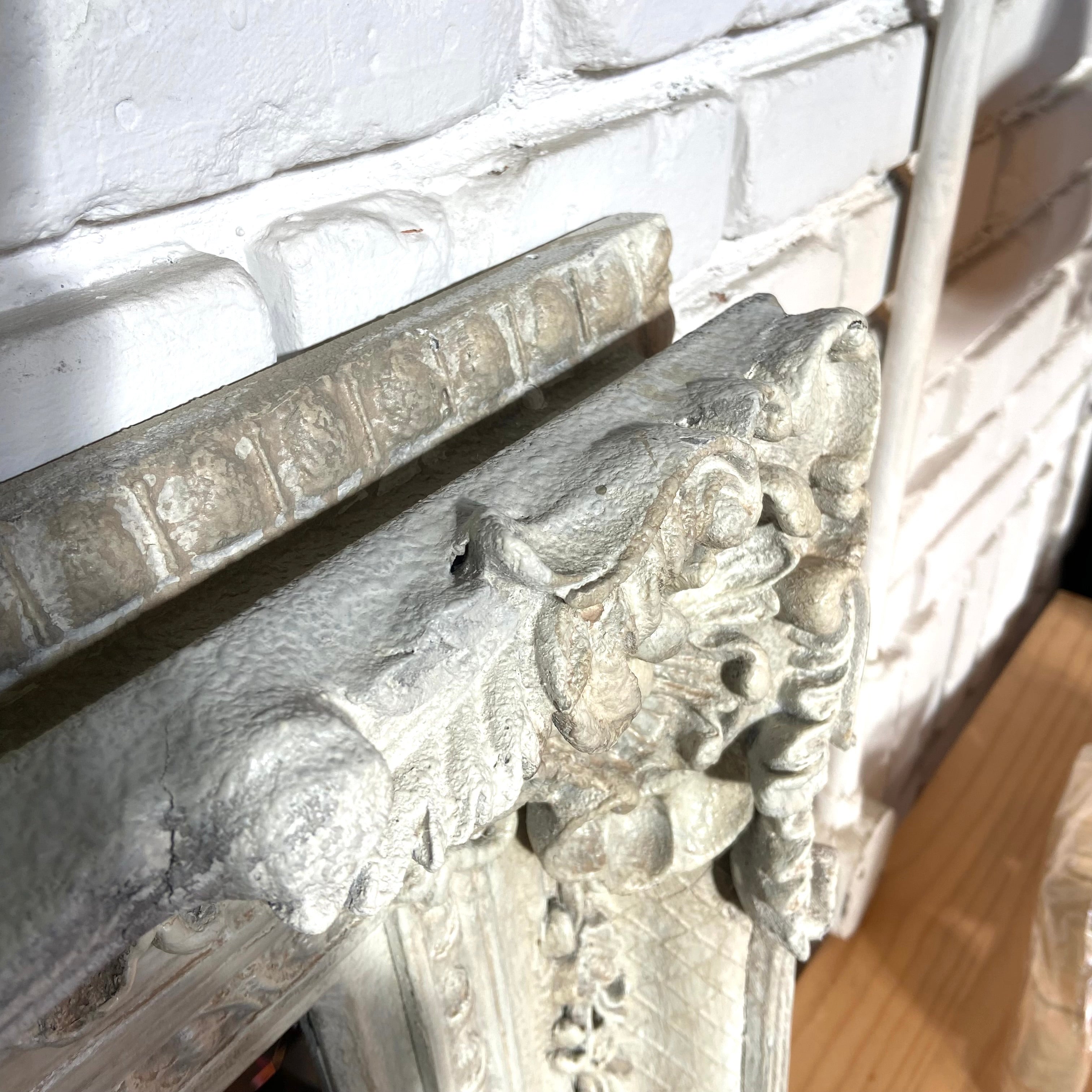 アンティーク調 全身鏡 ミラー 姿見 ホワイト シャビー 【大】 中古