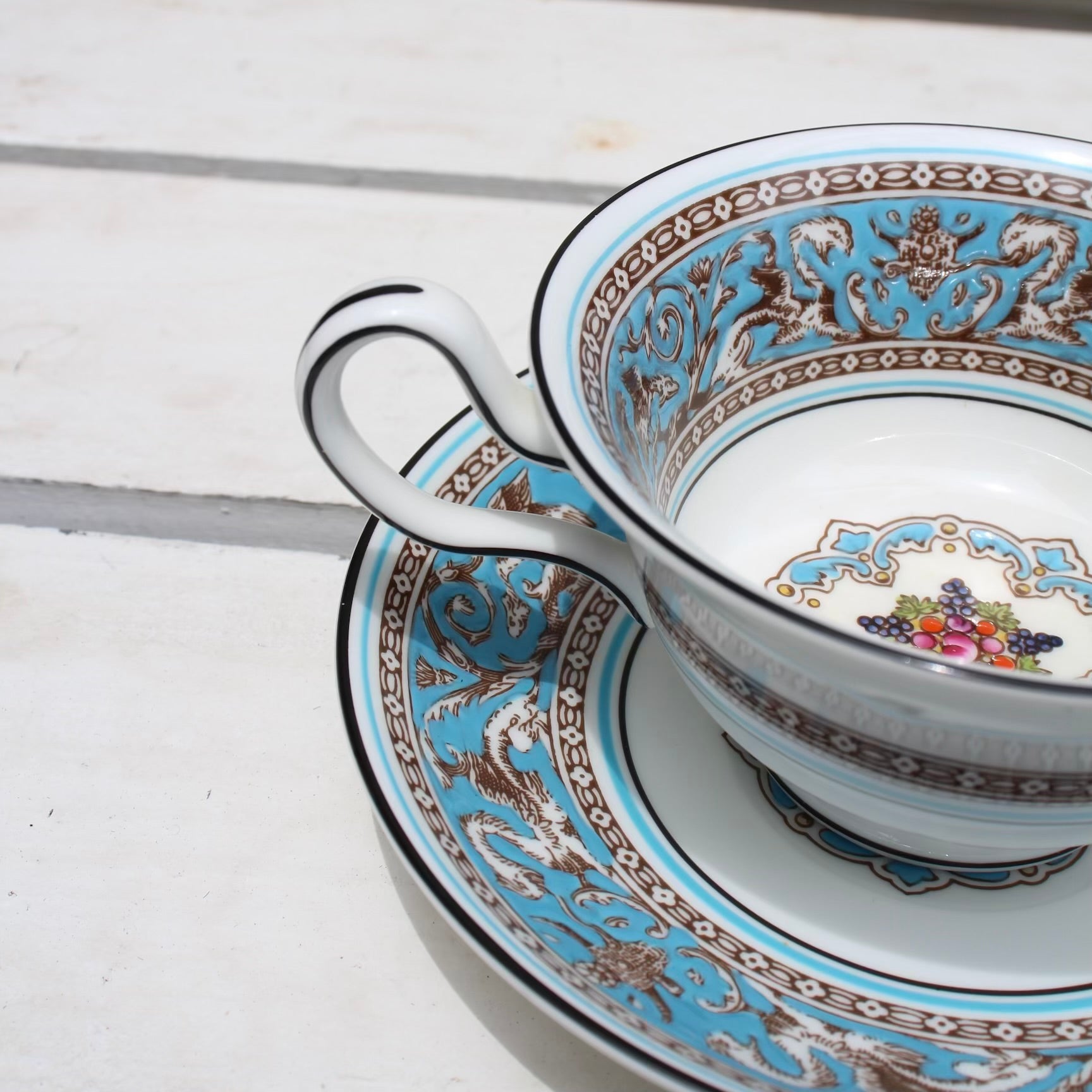ウェッジウッド / WEDGWOOD ターコイズ・フロレンティーン / Turquoise Florentine カップ＆ソーサー イングランド