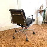 ハーマンミラー / Herman Miller  イームズ ソフトパッドグループ マネジメントチェア ダークブラウン デスクチェア 5本レッグ 中古