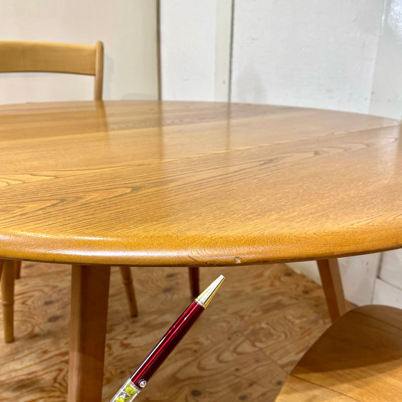 アーコール / ERCOL ドロップリーフ 伸長式ダイニングテーブル バタフライテーブル 折りたたみ式 ラウンドテーブル 英国 ヴィンテージ