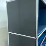 USMハラー / USM Haller キャビネット オープンシェルフ 2列3段 エクステンションドア 本棚  アントラサイト 中古