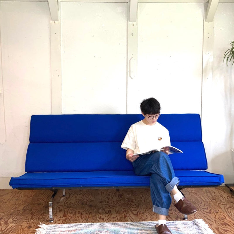 ハーマンミラー / Herman Miller イームズ ソファコンパクト / Eames Sofa Compact ブルー チャールズ＆レイ・イームズ ヴィンテージ