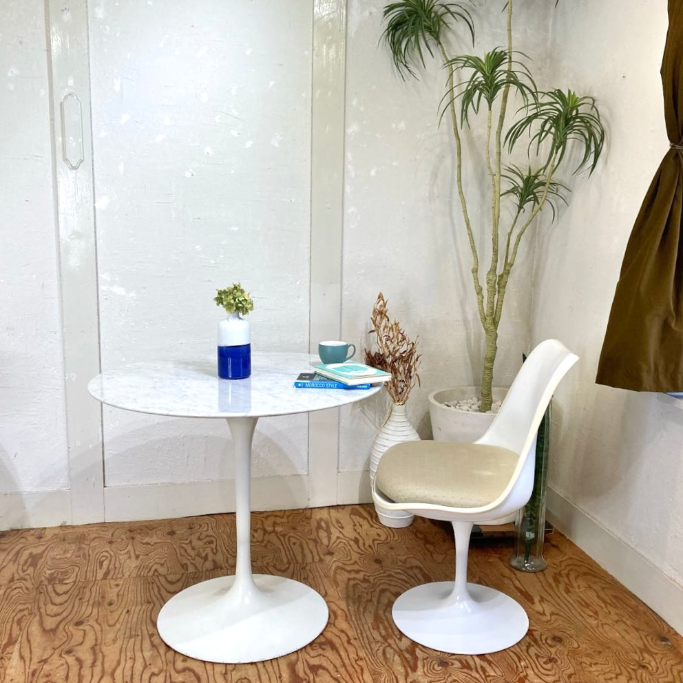 ノル / Knoll チューリップテーブル コーヒーテーブル  L 【1】 直径80cm 大理石天板 エーロサーリネン ラウンド ヴィンテージ
