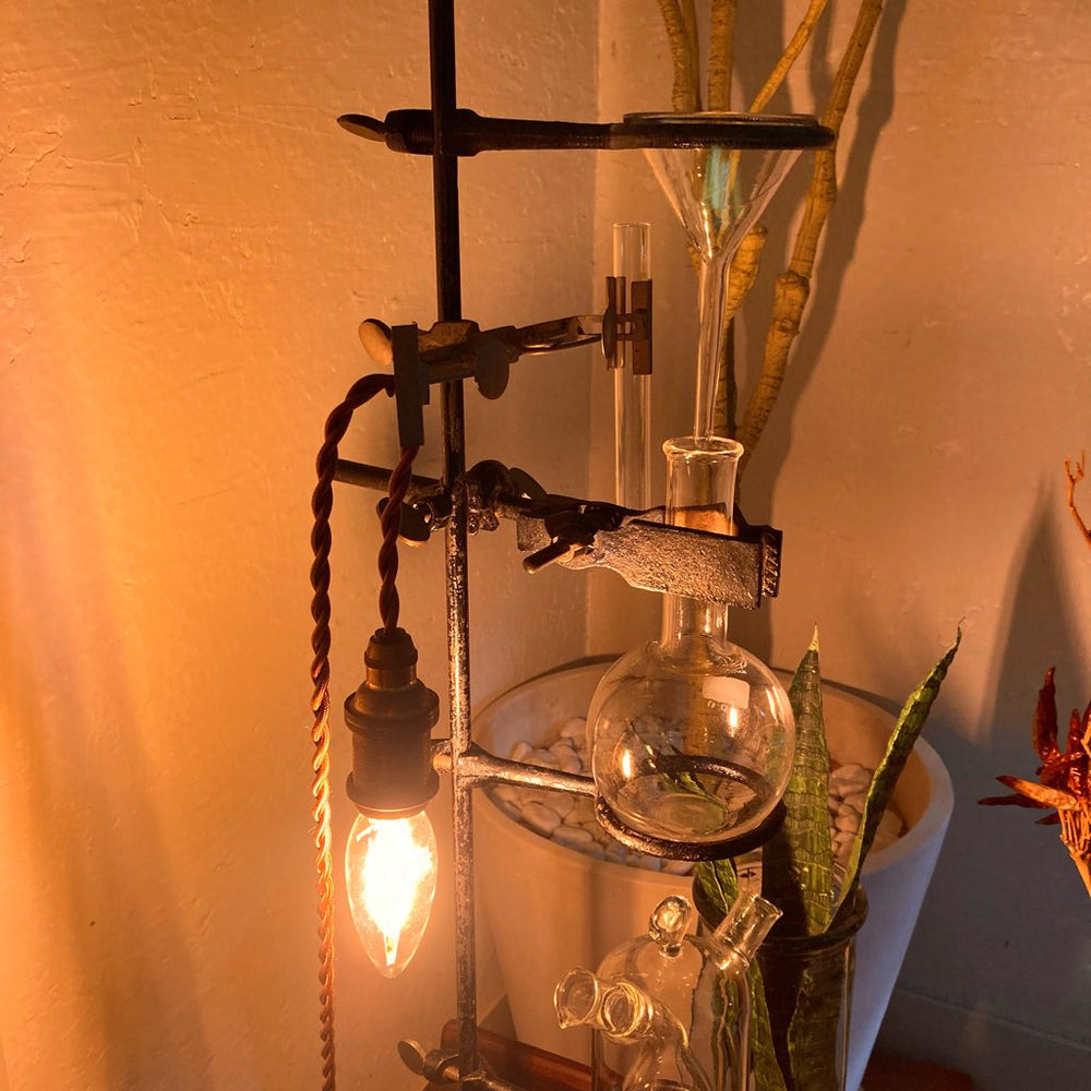 古材照明 ハンドメイドランプ ブロカント アトリエランプ 灯ランプ