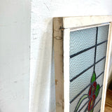 ステンドグラス 木枠 ホワイトフレーム ディスプレイ 壁掛け アンティーク