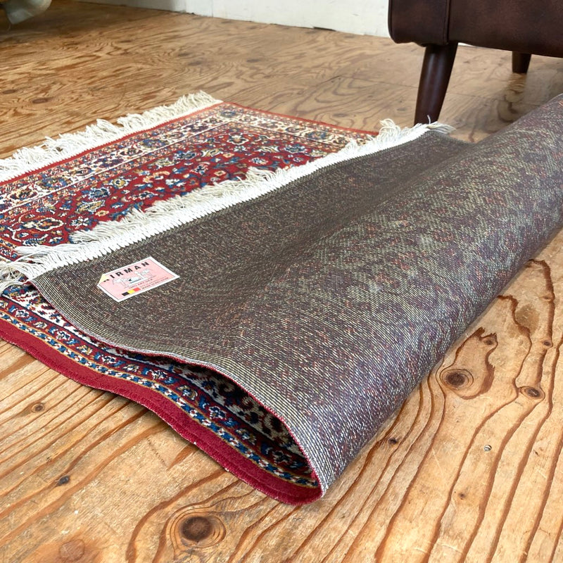 キルマンラグ / KIRMAN RUG 小 敷物 ラグ 玄関マット【赤】 中古