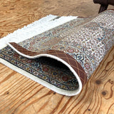 ペルシャ絨毯 中 敷物 ラグ 手織り ウール 玄関マット 【白】 中古
