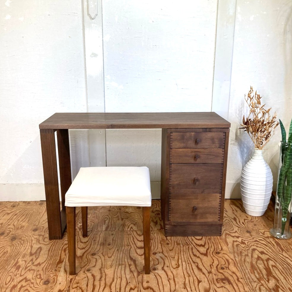 イクスス / ikususu コンパクト ドレッサー ミラー チェア ドロワー セット 中古　