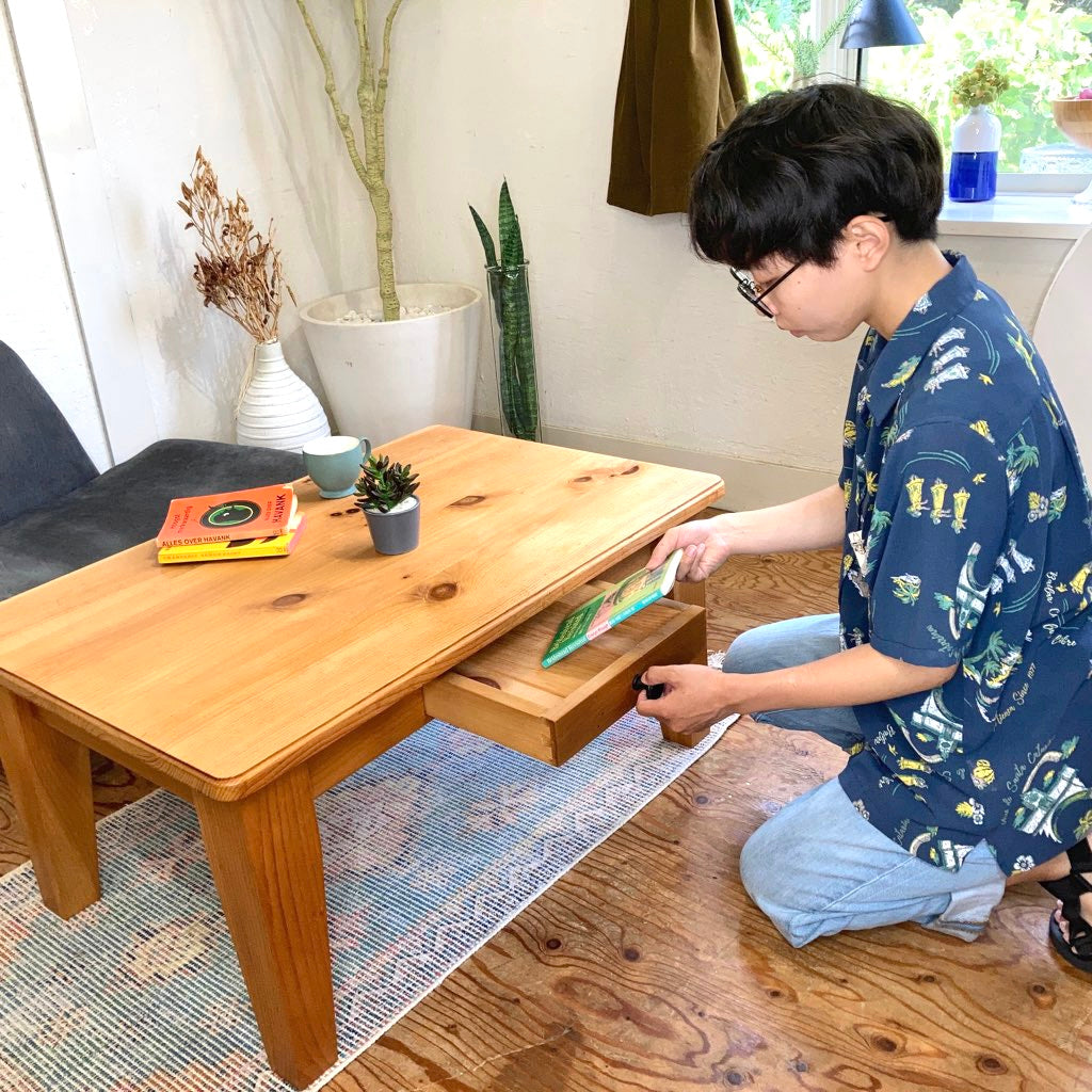 RUSTIC TWENTY SEVEN パイン無垢材 ローテーブル リビングテーブル 中古