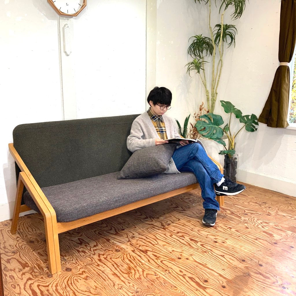 宮崎椅子製作所 UUソファ 3人掛け クッション付き 中古