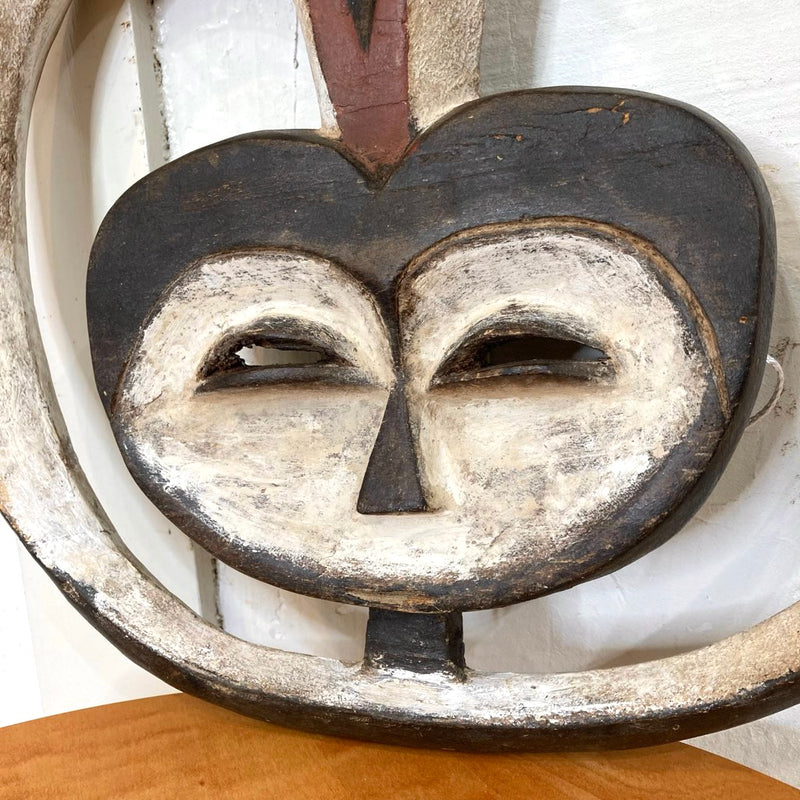 アフリカ  クウェレ族の仮面 ハート プリミティブアート 木彫り インテリア小物  ヴィンテージ