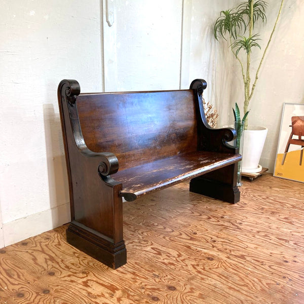 英国アンティーク チャーチベンチ 長椅子 木製 アンティーク