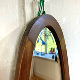 アンティーク オーバル ウォールミラー 鏡 楕円 木製壁掛けミラー