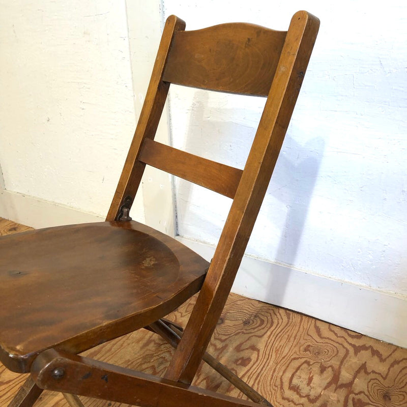 アンティーク フォールディングチェア 折り畳み椅子 木製