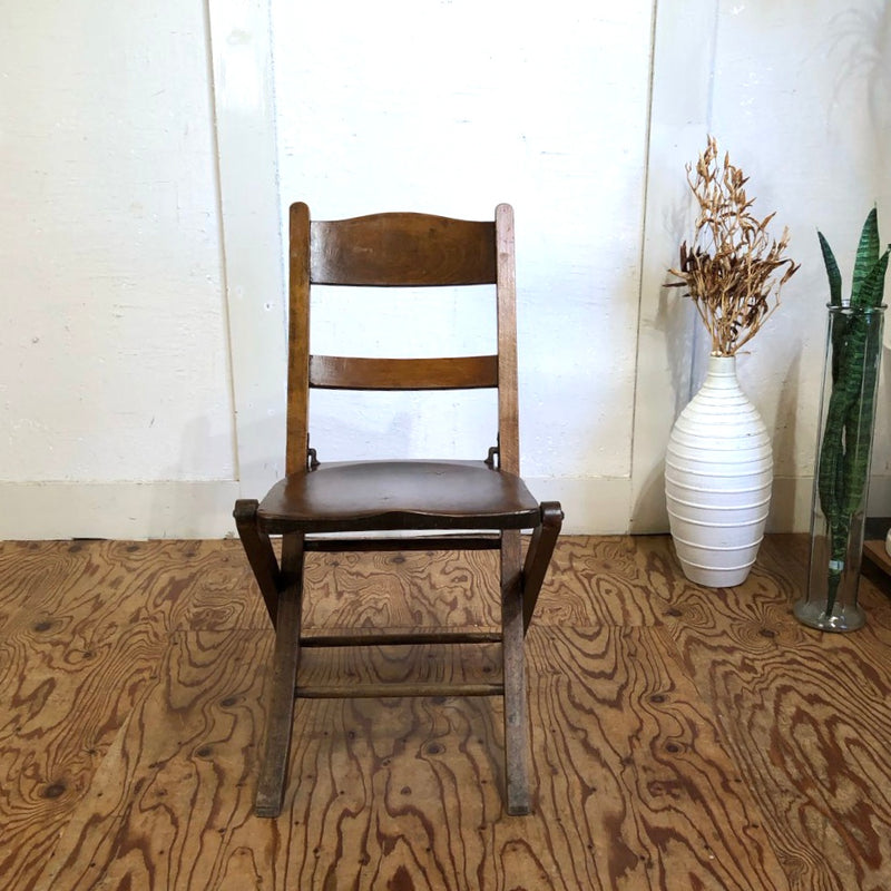 アンティーク フォールディングチェア 折り畳み椅子 木製