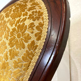 英国 アンティーク サロンチェア 花柄 イエロー 椅子