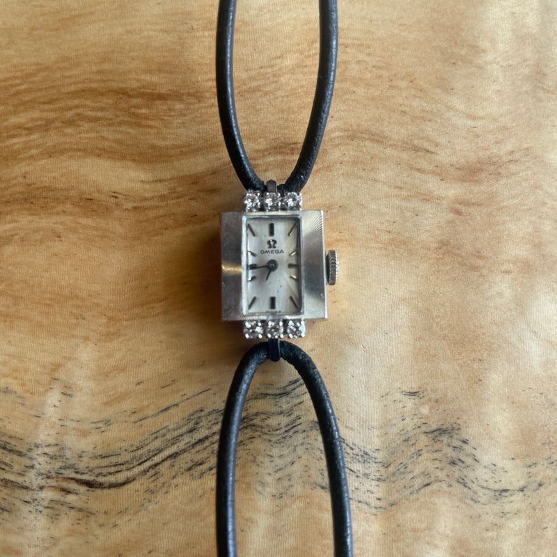 オメガ / OMEGA  レディース時計【59】スクウェア 6Pダイヤ 手巻き アンティーク腕時計 ヴィンテージ