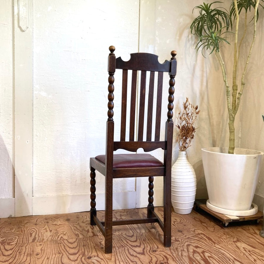 クラシック家具꧂英国調ダイニングチェア×2 ツイスト ボビンリング 