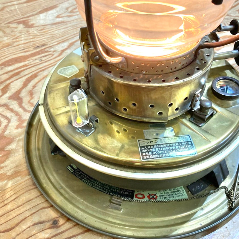 ニッセン / 日本船燈 ストーブ IS-3DX ゴールドフレーム 石油ストーブ 芯交換済み 中古