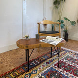双子 輪切り一枚板のセンターテーブル リメイク家具 再生家具 リバイブモブラープロジェクト