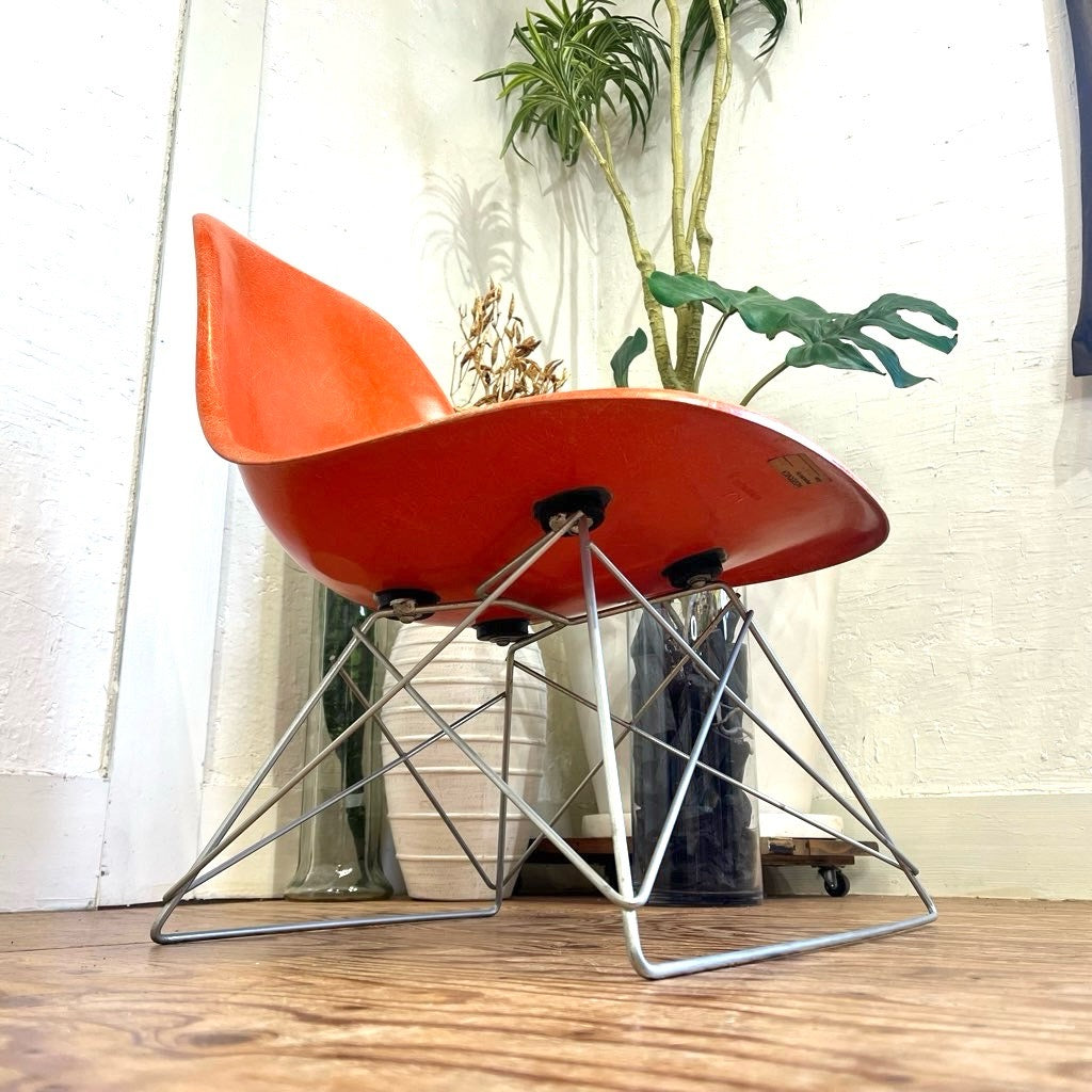 ハーマンミラー / Herman Miller  サイドシェルチェア キャッツクレイドルベース オレンジ チャールズ＆レイ・イームズ  ヴィンテージ