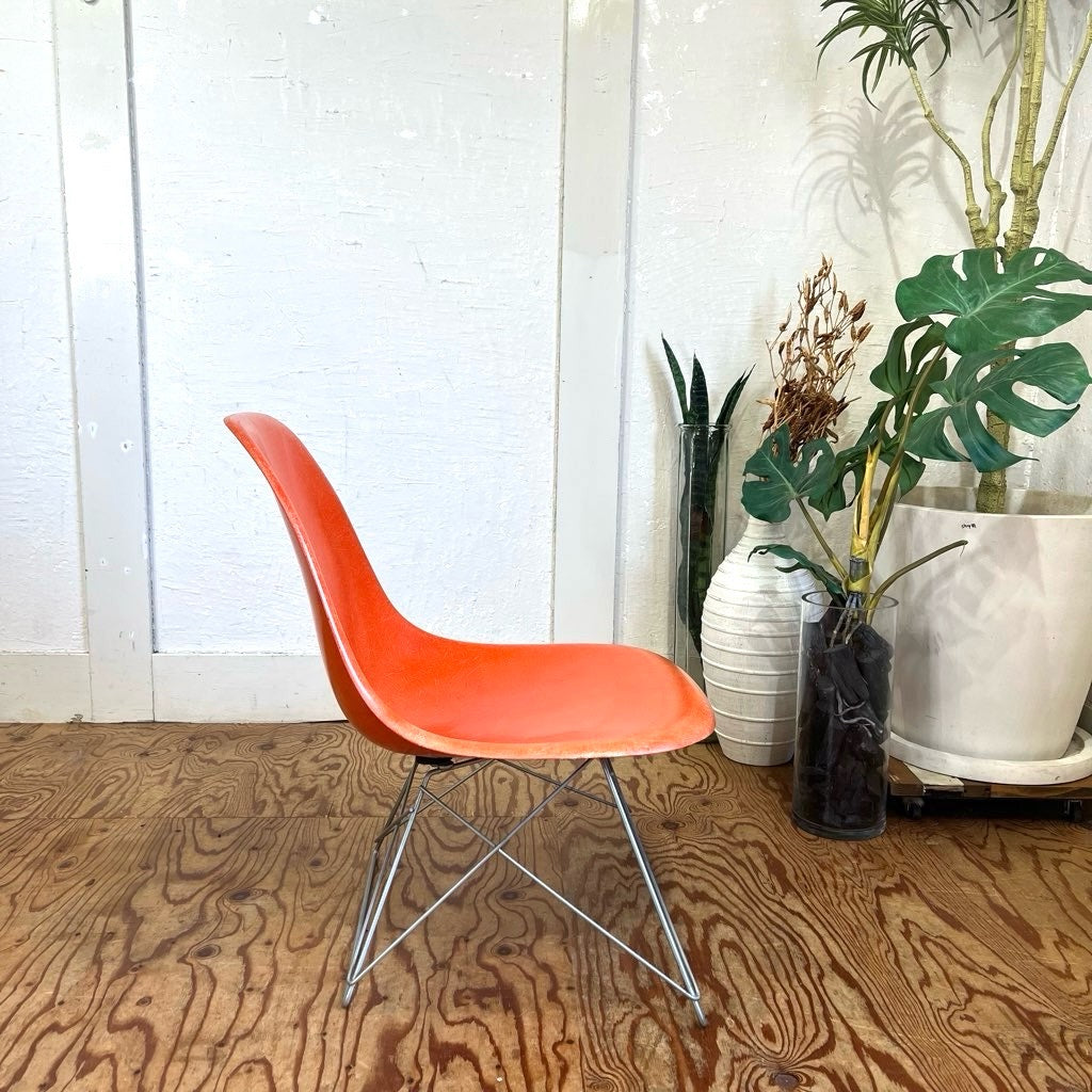 ハーマンミラー / Herman Miller  サイドシェルチェア キャッツクレイドルベース オレンジ チャールズ＆レイ・イームズ  ヴィンテージ