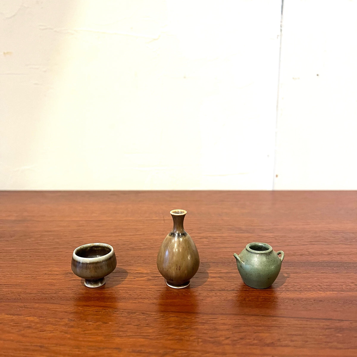 ホガナス / Hoganas 他 ミニチュア陶器 3点セット 北欧 ヴィンテージ 