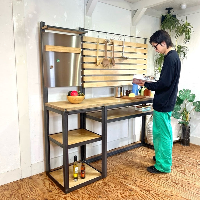 テコラボ / TEKOLABO アイアン シェルフ 【小】 キッチンボード 男部屋 中古　