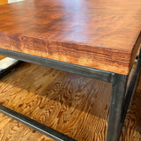 一枚板のリビングテーブル ブビンガ 無垢材 リメイク家具 再生家具 リバイブモブラープロジェクト