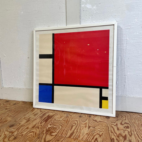 【6】ピエト・モンドリアン/Piet Mondrian ポスター コンポジション 73×73 白木枠 ヴィンテージ