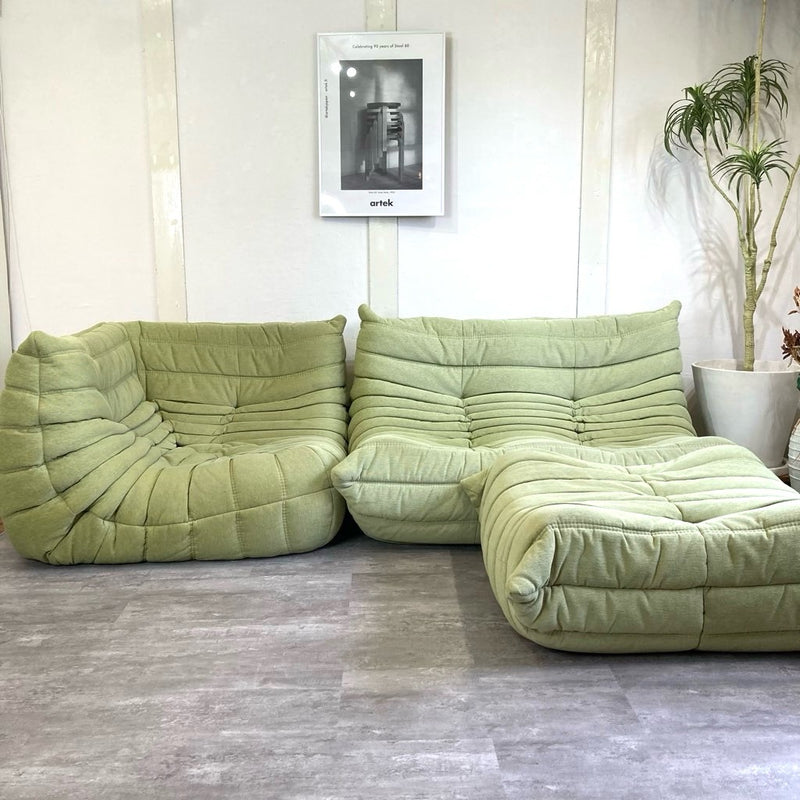 リーン・ロゼ / ligne roset トーゴ パフ オットマン グリーン 中古