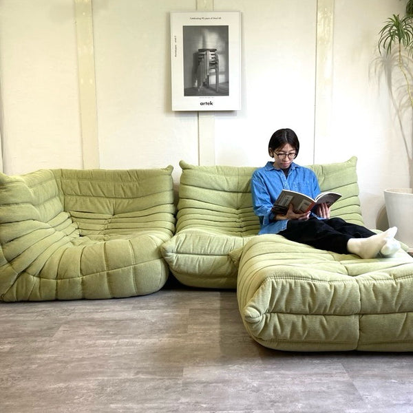 リーン・ロゼ / ligne roset トーゴ パフ オットマン  グリーン 中古