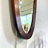 オーバル ウォールミラー 鏡 楕円 木製 壁掛けミラー アンティーク　