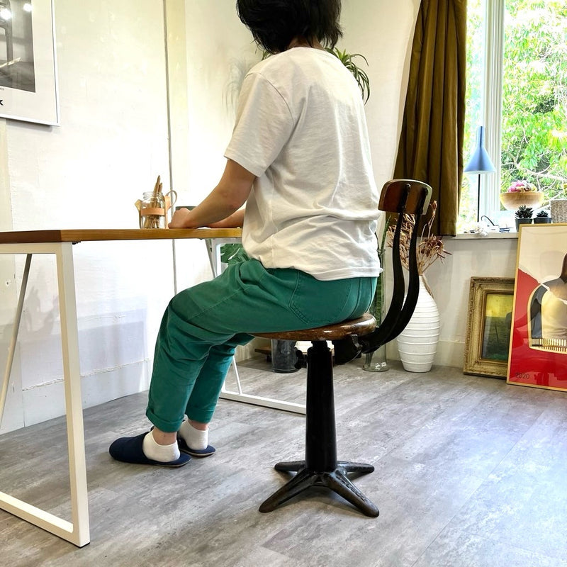 本物の シンガー / ヴィンテージ スツール ソーイングチェア SINGER 小物入れ