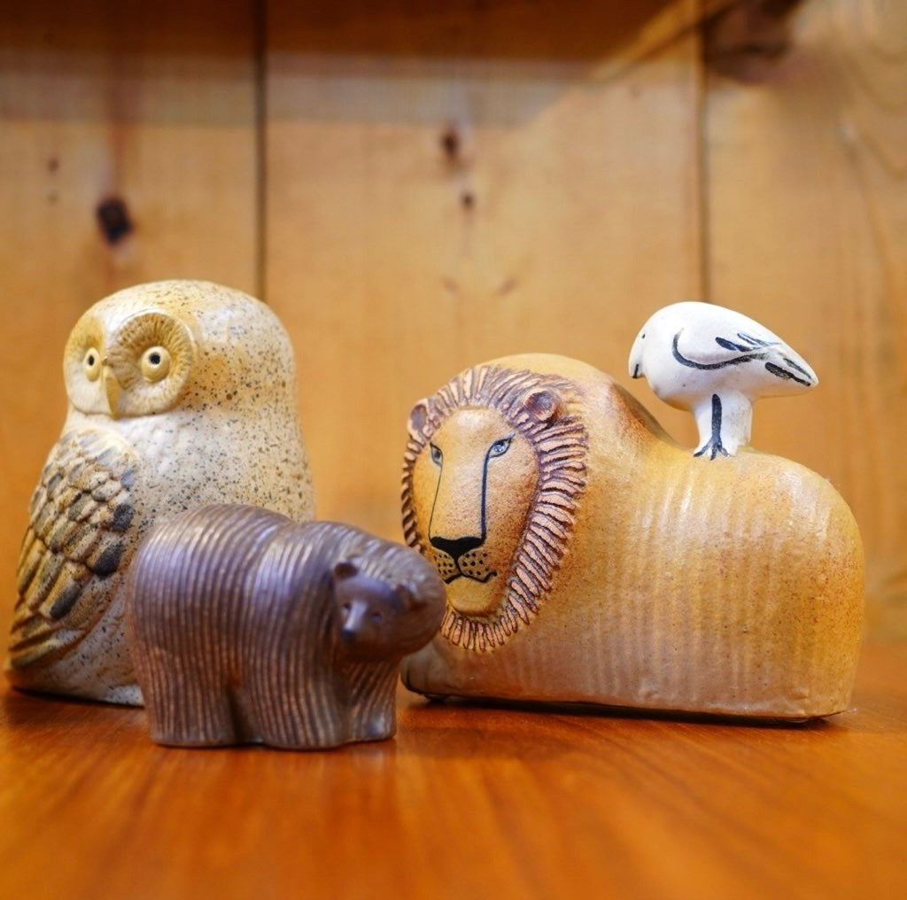 リサラーソン ライオンウイズバード 大小2点セット 北欧 美品