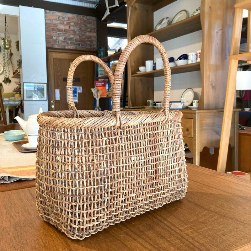 宮本工芸 細目小出し編みかご 9寸かご 中古 青森 山ぶどう皮