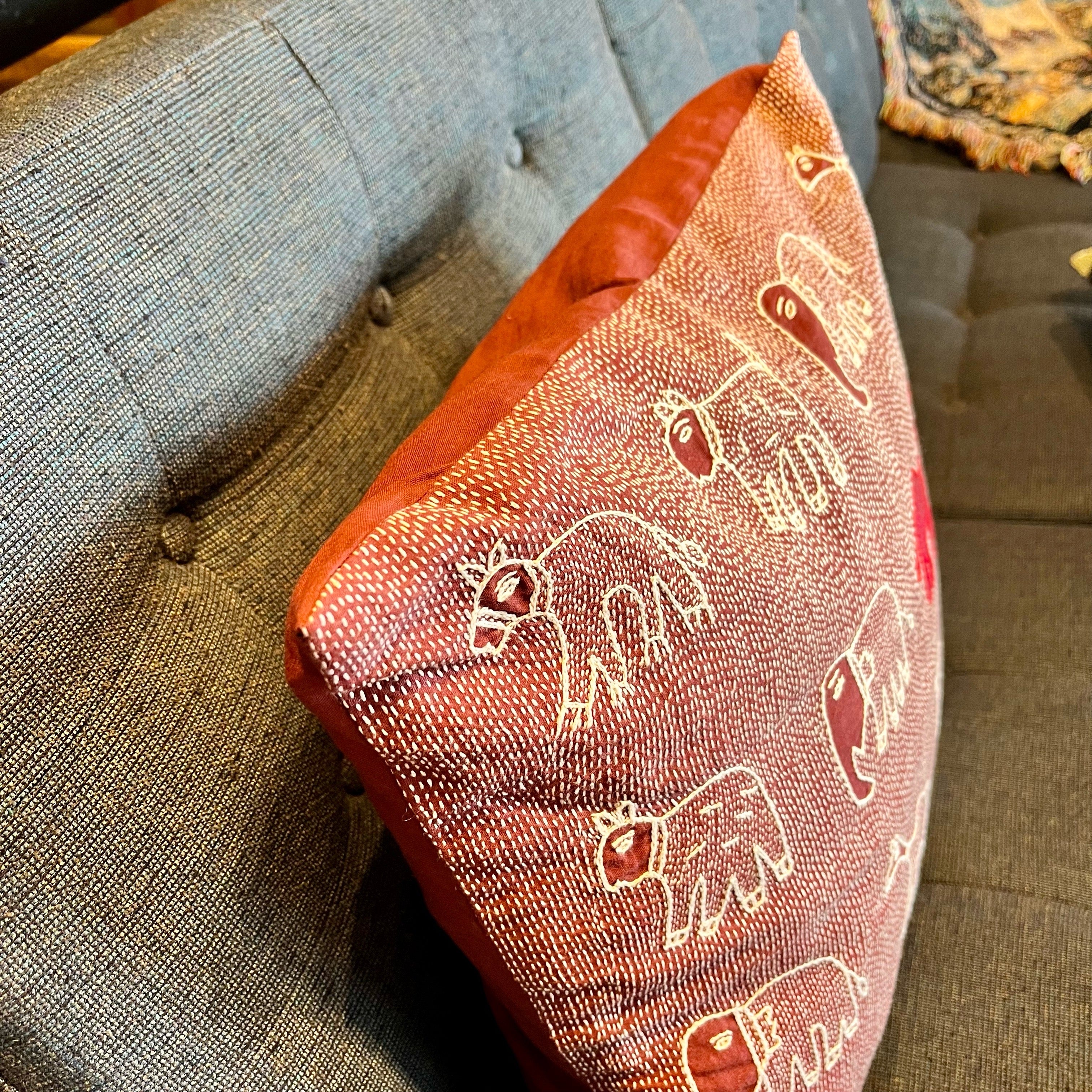 未使用　キャリコ　calico 総刺繍　カンタ　ストール インド シルクカンタ（刺し子刺繍）ショール｜KANKAN ONLINE