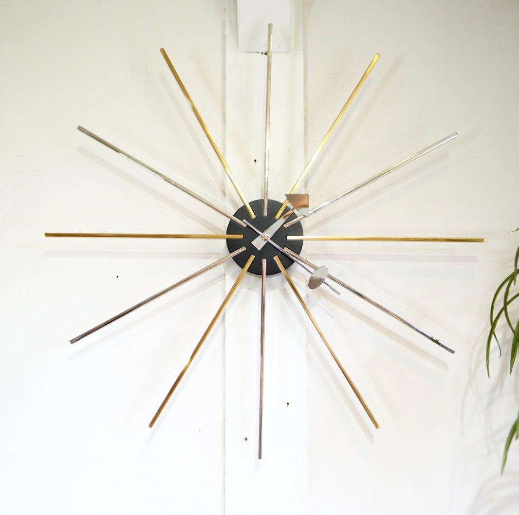 ヴィトラ / Vitra スター クロック クローム/ブラス ジョージネルソン  掛け時計　